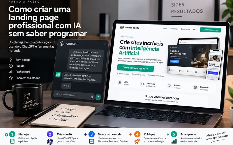 Como criar a estrutura de uma landing page usando IA