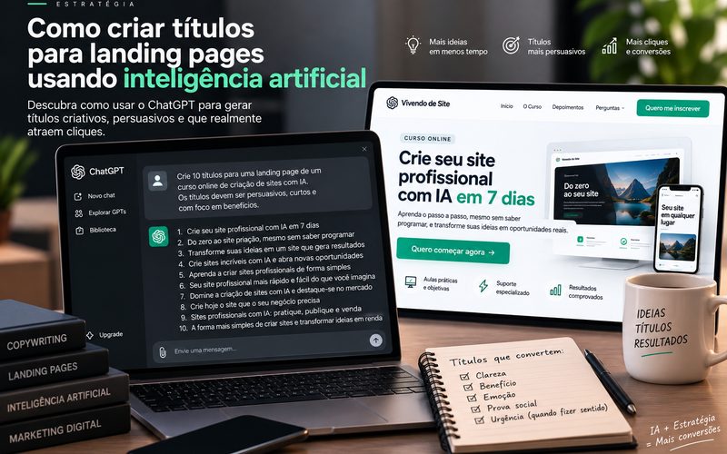 Como usar a IA para criar títulos para landing page
